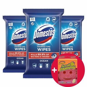 Domestos Ocean fertőtlenítő hatású higiénikus törlőkendő, 3x60 db... kép