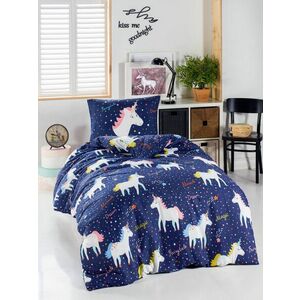 L'essentiel Maison Single Duvet Cover Set Dark Blue White Ye... kép