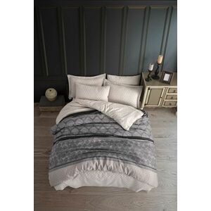 L'essentiel Maison Double Duvet Cover Set Grey Dark Grey Cre... kép