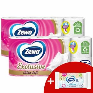 Zewa Exclusive Ultra Soft 4 rétegű Toalettpapír 2x8 tekercs + Ajá... kép