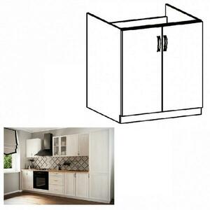 SICILIA II fehér mdf alsó konyhaszekrény 80cm kép
