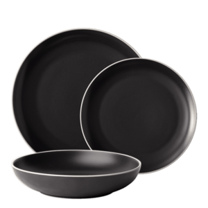 18 darabos tányérkészlet – Elements Yin & Yang black - W0224 kép
