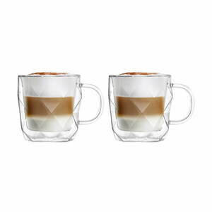 Üveg bögre szett 2 db-os cappucinóhoz-duplafalú 330 ml Geo – Vialli Design kép
