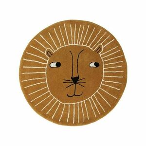 Barna gyapjúkeverék gyerek szőnyeg ø95 cm Lion – OYOY Mini kép