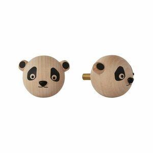 Natúr színű fali bükkfa akasztó Panda – OYOY Mini kép