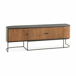 Natúr színű mangófa TV-állvány 160x55x40 cm Curve – MOME kép