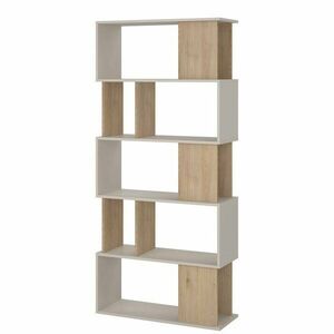 Krémszínű könyvespolc tölgyfa dekorral 80x173, 5x29, 5 cm Maze – Tvilum kép
