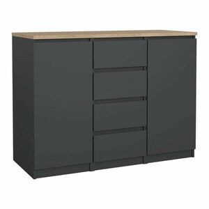 Sötétszürke komód 121x91x50 cm Naia – Tvilum kép