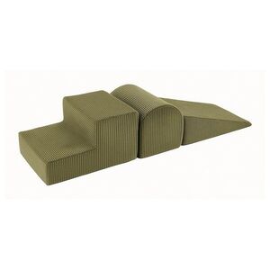 Khaki kordbársony habszivacs játszótér 3 db-os magasság 30 cm 45x143 cm – Meowbaby kép