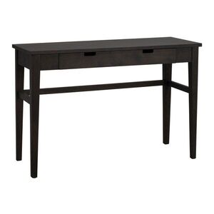 Sötét natúr színű konzolasztal tölgyfa dekoros asztallappal 40x110 cm Garrison – Rowico kép