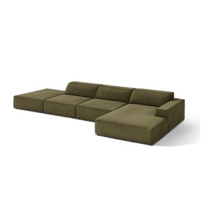 Khaki bársony sarokkanapé (jobb oldali-heverő résszel) Jodie – Micadoni kép