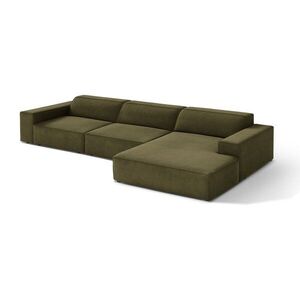 Khaki bársony sarokkanapé (jobb oldali-heverő résszel) Jodie – Micadoni kép
