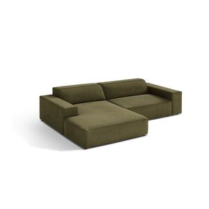 Khaki bársony sarokkanapé (bal oldali-heverő résszel) Jodie – Micadoni kép