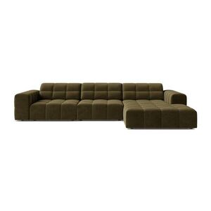 Khaki bársony sarokkanapé (jobb oldali-heverő résszel) Chicago – Cosmopolitan Design kép