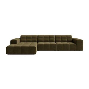 Khaki bársony sarokkanapé (bal oldali-heverő résszel) Chicago – Cosmopolitan Design kép