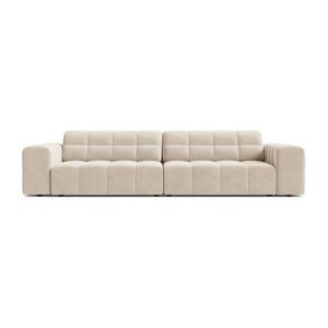 Krémszínű bársony kanapé 252 cm Chicago – Cosmopolitan Design kép