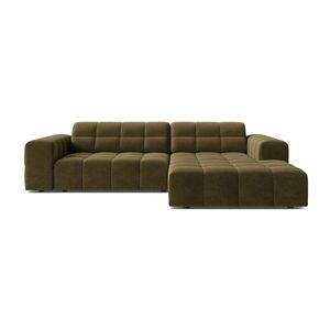 Khaki bársony sarokkanapé (jobb oldali-heverő résszel) Chicago – Cosmopolitan Design kép