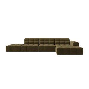 Khaki bársony sarokkanapé (jobb oldali-heverő résszel) Chicago – Cosmopolitan Design kép