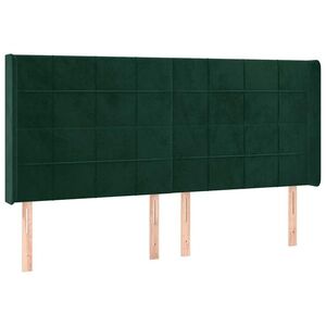 vidaXL zöld bársony fejtámla szárnyakkal 183x16x118/128 cm kép