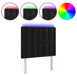 vidaXL fekete bársony LED-es fejtámla 80x5x118/128 cm kép