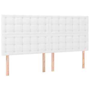 vidaXL fehér műbőr fejtámla 160x5x118/128 cm kép