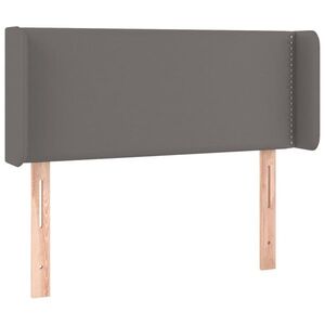 vidaXL szürke műbőr szárnyas fejtámla szárnyakkal 103x16x78/88 cm kép