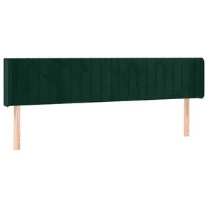 Sötétzöld bársony szárnyas fejtámla 163x16x78/88 cm kép