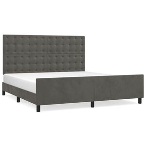 vidaXL sötétszürke bársony ágykeret matrac nélkül 160 x 200 cm kép