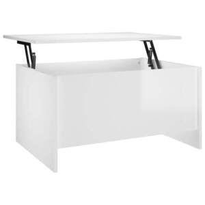 vidaXL magasfényű fehér szerelt fa dohányzóasztal 80x55, 5x41, 5 cm kép