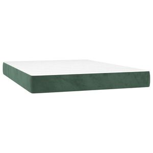 vidaXL sötétzöld bársony zsebrugós ágymatrac közepes keménységű 140 x 190 x 20 cm kép