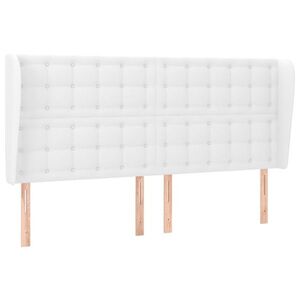 vidaXL fehér műbőr fejtámla szárnyakkal 203x23x118/128 cm kép
