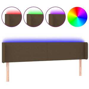 vidaXL sötétbarna szövet LED-es fejtámla 203 x 16 x 78/88 cm kép