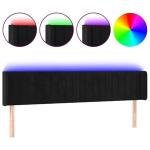 vidaXL fekete bársony LED-es fejtámla 163 x 16 x 78/88 cm kép