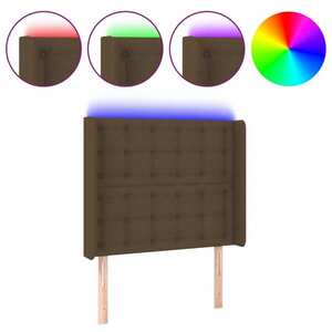 Sötétbarna szövet led-es fejtámla 83x16x118/128 cm kép