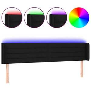 vidaXL fekete szövet LED-es fejtámla 183 x 16 x 78/88 cm kép