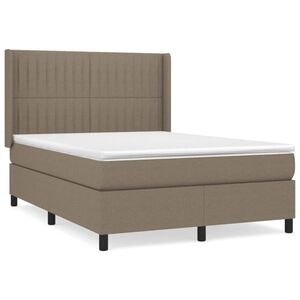 vidaXL tópszínű szövet rugós ágy matraccal 140 x 190 cm kép