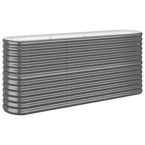 vidaXL antracitszürke horganyzott acél kerti magaságyás 152x40x68 cm kép
