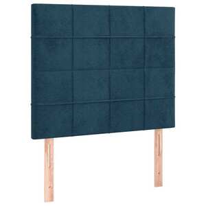 vidaXL sötétkék bársony fejtámla 90x5x118/128 cm kép