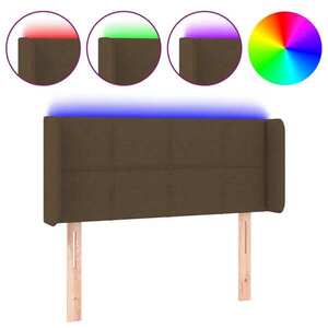 vidaXL sötétbarna szövet LED-es fejtámla 103 x 16 x 78/88 cm kép