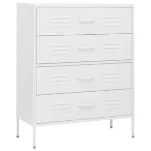 vidaXL fehér acél fiókos szekrény 80 x 35 x 101, 5 cm kép