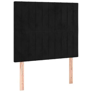 vidaXL fekete bársony fejtámla 80x5x118/128 cm kép