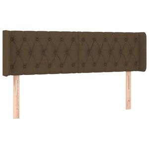 vidaXL sötétbarna szövet fejtámla 147x16x78/88 cm kép