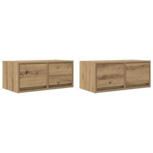 vidaXL 2 db kézműves tölgy szerelt fa TV-szekrény 60x31x25, 5 cm kép