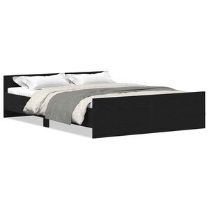 vidaXL barna tölgy színű szerelt fa ágykeret matrac nélkül 120x200 cm kép