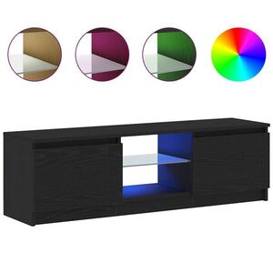 vidaXL fekete tölgy szerelt fa TV-szekrény LED-ekkel 120x30x36 cm kép