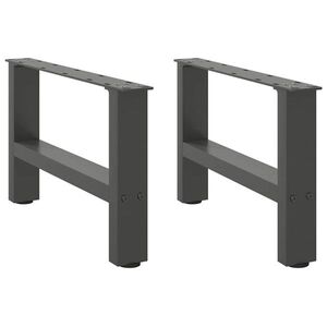 vidaXL 2 db antracitszürke acél dohányzóasztal láb 50x(30-31) cm kép
