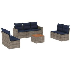vidaXL 8 részes szürke polyrattan kerti ülőgarnitúra párnával kép