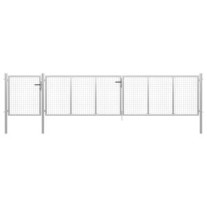 vidaXL ezüst színű acél kerti kapu 500 x 100 cm kép