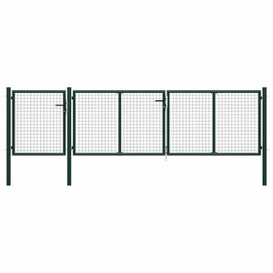 vidaXL zöld acél kerti kapu 400 x 100 cm kép