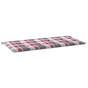 vidaXL piros kockás oxford szövet kerti padpárna 100 x 50 x 3 cm kép